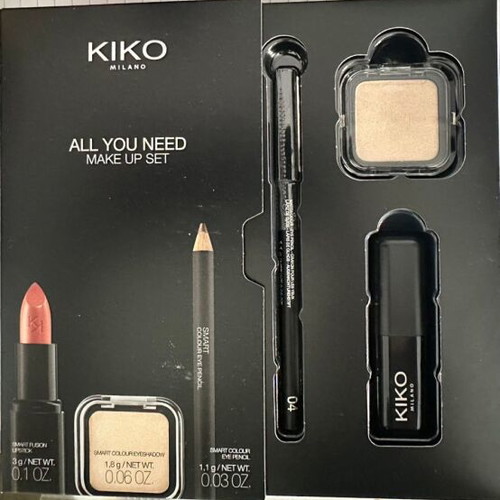 Kiko makeup set new with eye pencil, eyeshadow and lipstick