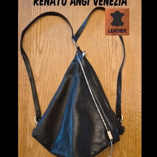 Renato Angi Venezia leather backpack, triangular design