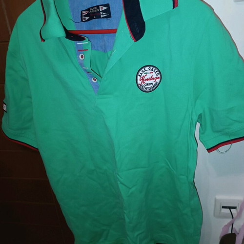 Blue Green classic polo large used, green