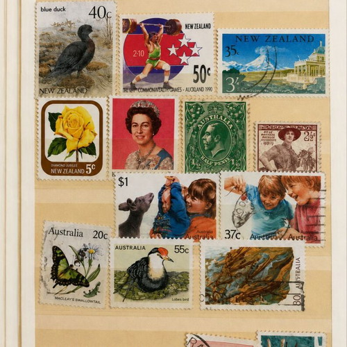 Lot of 35 Vintage Australia, New Zealand & Pacific Islands Stamps