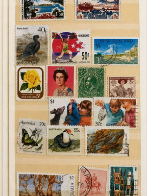 Lot of 35 Vintage Australia, New Zealand & Pacific Islands Stamps