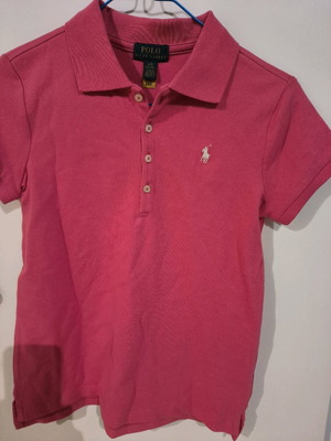 Polo Ralph Lauren short-sleeve shirt fuchsia like new, size 12/14