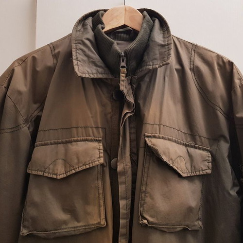 Military-style jacket used, size XL, green