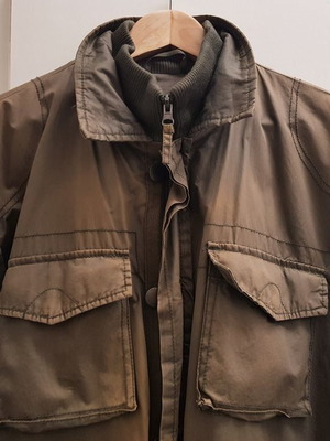 Military-style jacket used, size XL, green