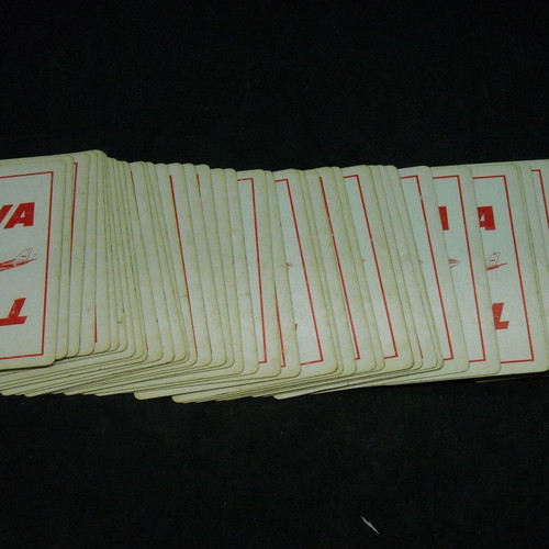TWA vintage advertising playing cards 54 used