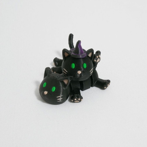 Black Articulated Cat Pocket Pet figure