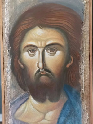 Τοιχογραφία Παντοκράτορος φορητή σε τελάρο 50x35cm κατόπιν παραγγελίας