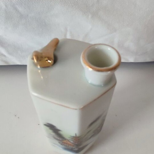 Hayasi China vintage Japanese porcelain sake set, 6 pieces