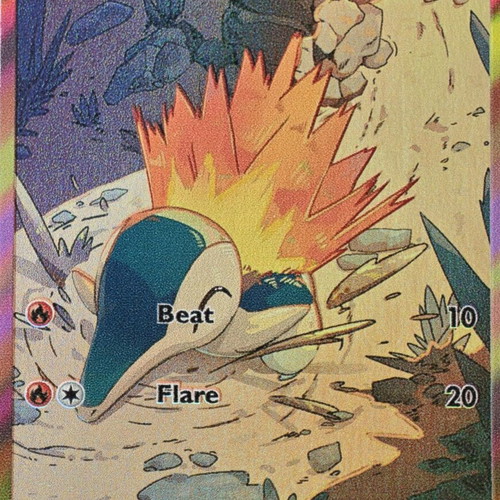 Pokemon Cyndaquil Fire Starter Art Card in excellent condition