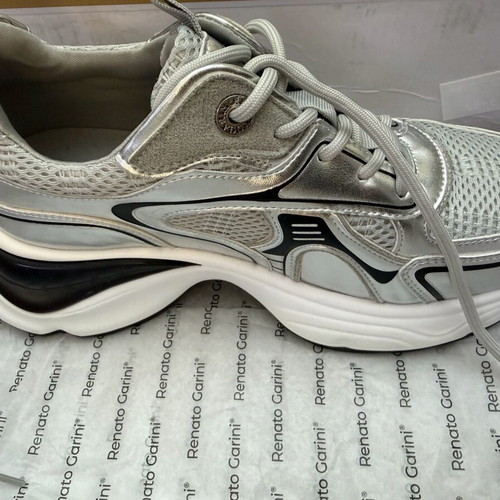 Renato Garini Women's Chunky Sneakers Silver New
