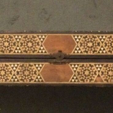 Traditional handmade chess and backgammon board used