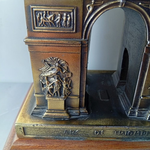 Music box jewelry holder Arc de Triomphe Paris used, bronze