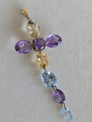 9K gold and 925 silver cross pendant