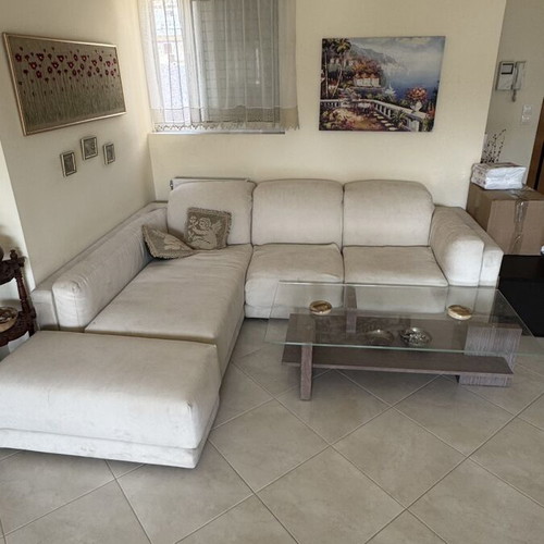 Corner sofa white used, dimensions 2.40 x 2.00 m