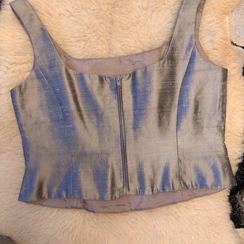 Maestri taffeta bustier new gray silver
