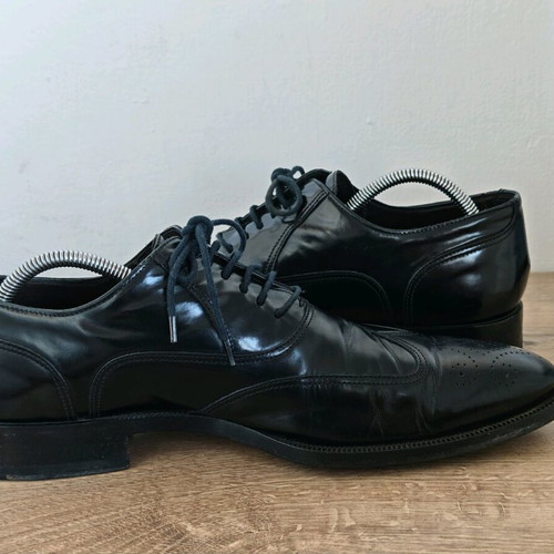 Canali Leather Shoes used size 44 black oxford