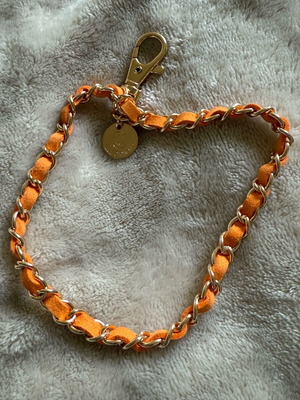 Miami Chains & Co. wristlet like new, gold chain orange