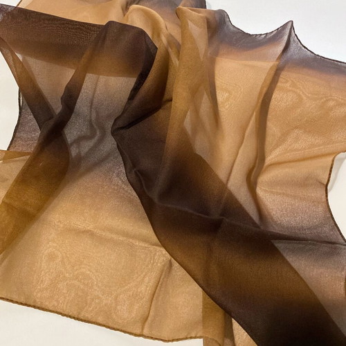 Brown ombre scarf new vintage over 50 years 51x51cm