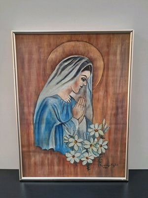 Painting of Panagia 1981 like new, signed
