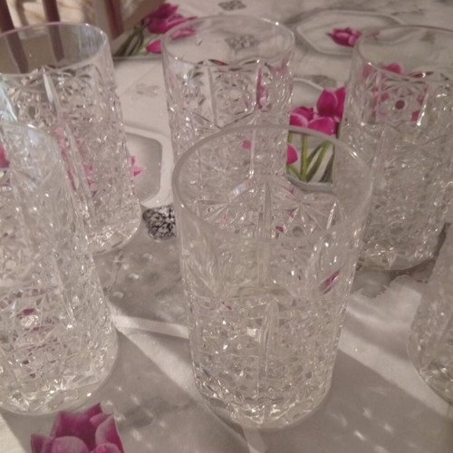 Crystal glasses luxury set of 6, 12cm height, new