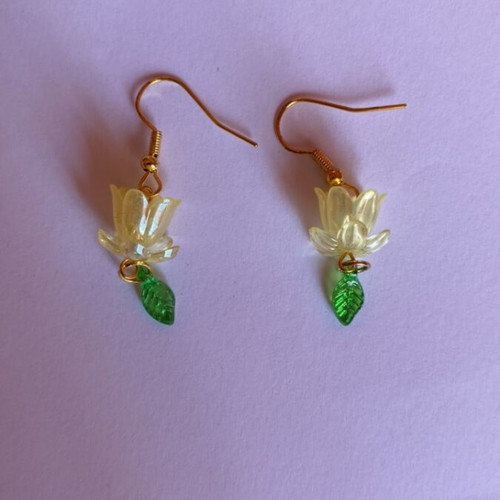 Handmade yellow earrings inspired by Barbie Fairytopia