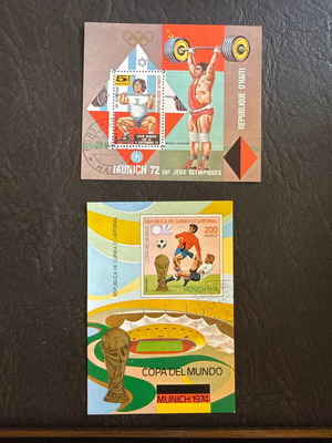 Collectible Olympic Games 1972 and World Cup 1974 Stamp Sheets new