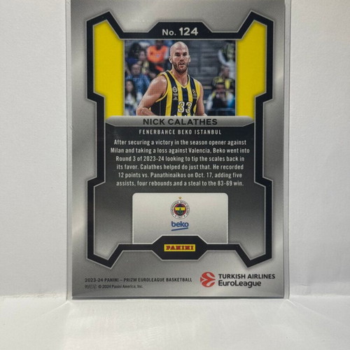 Panini Prizm Euroleague Nick Calathes 2023-24 card new #124