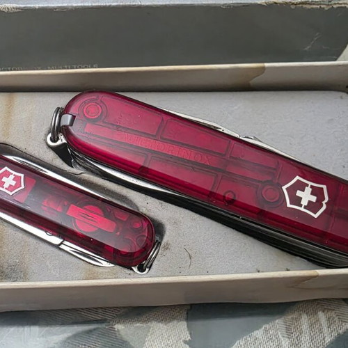Victorinox Swiss Champ Swiss Army Knife and Mini Knife Pack used