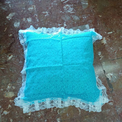 Set of sky blue bedspread 220x270, tablecloth 142x104, pillow 68x30, doily 74x38 new