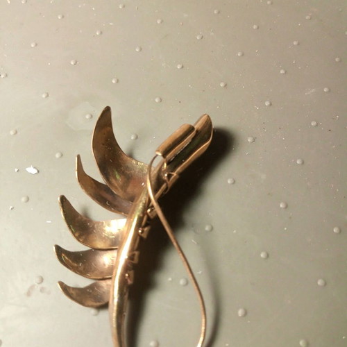 Bronze handmade brooch with organic design made to order