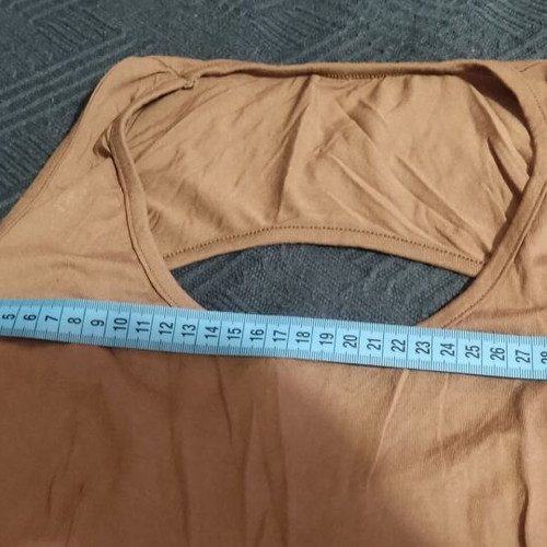 Summer brown cotton blouse dress one size like new