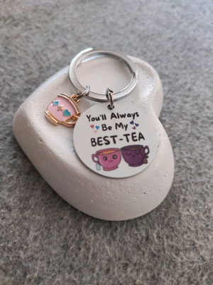 Besties keychain new, silver