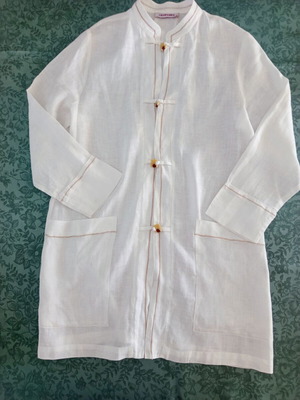 Raxevsky White Linen Shirt Tunic Size M Like New
