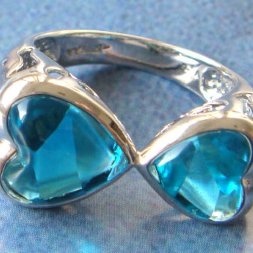Blue Topaz ring in 925 silver new