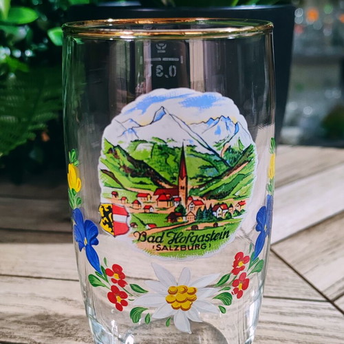 Bad Hofgastein Salzburg vintage Austrian beer glass 300 ml