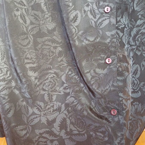 C&A jacquard shirt with floral pattern like new, size 5XL black