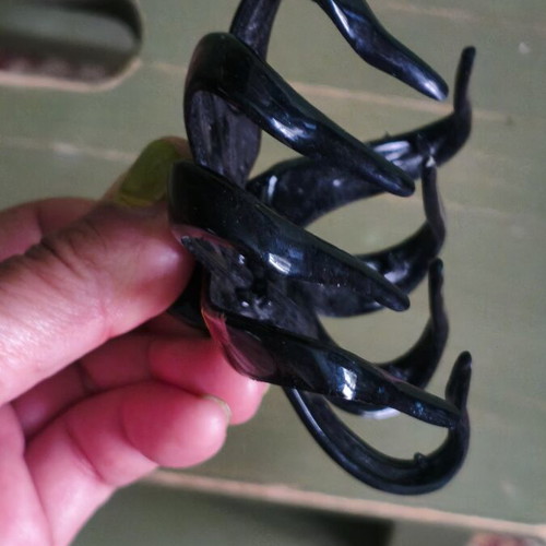 Frida Kahlo Hair Claw like new, black with painted flowers