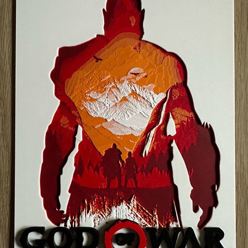 God of War 3d embossed image new for PS5, PS4, PC