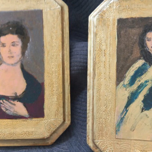 Vintage wooden frames used, painted and restored