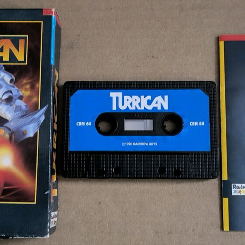 Turrican Rainbow Arts Commodore cassette used, complete in box
