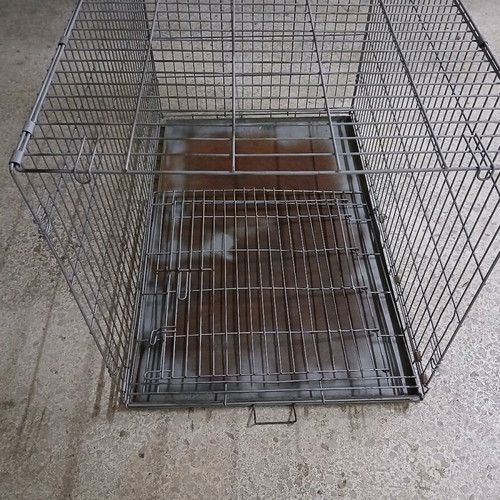 Dog crate like new, metal foldable with sheet base