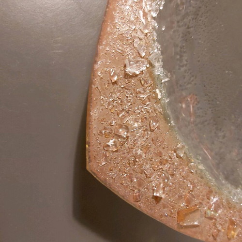 Glass serving platter two-tone with unique design like new