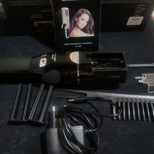 Umate cordless split and hair trimmer like new with gift heatless curls