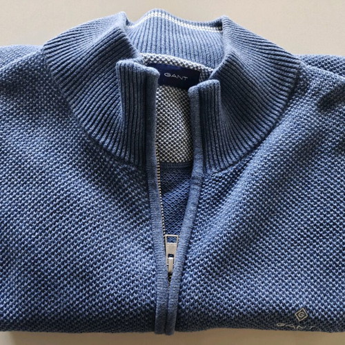 Men's Gant cardigan with zipper blue size 2XL like new