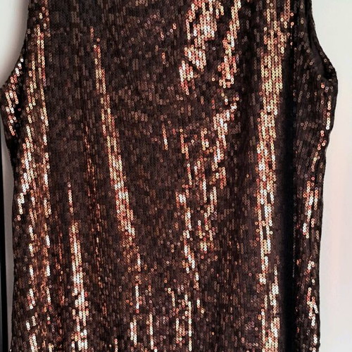 Mini sequin dress like new, brown and gold, size M