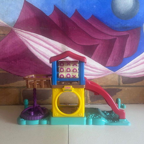 Fisher-Price Little People playground with slide and tic-tac-toe used