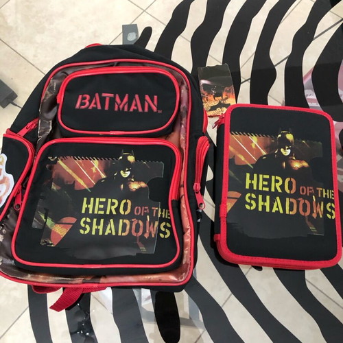 Batman Dark Knight Hero of the Shadows set of 2 school backpack and pencil case new