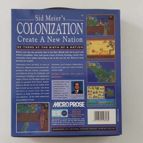 Sid Meier's Colonization PC game used, strategy, big box floppy 3.5
