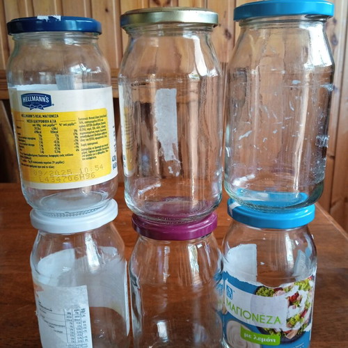 Glass jars like new, pack of 6, 430 grams capacity