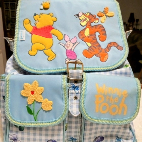 PAXOS backpack like new, large, sky blue with embroidery